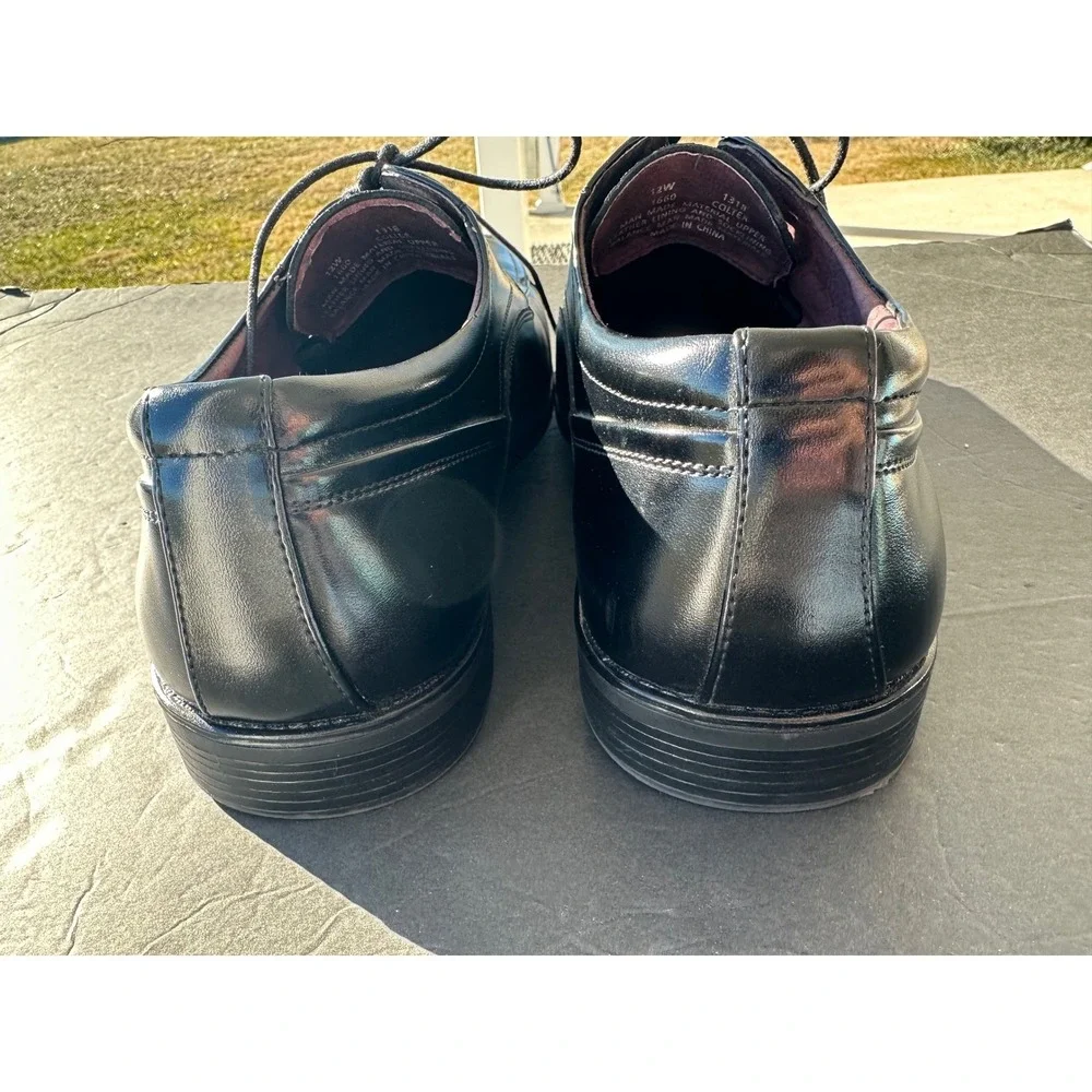 Freeman Colten Men's Black Bicycle Toe‎ Oxford Dress Shoes 12W 1660 1318